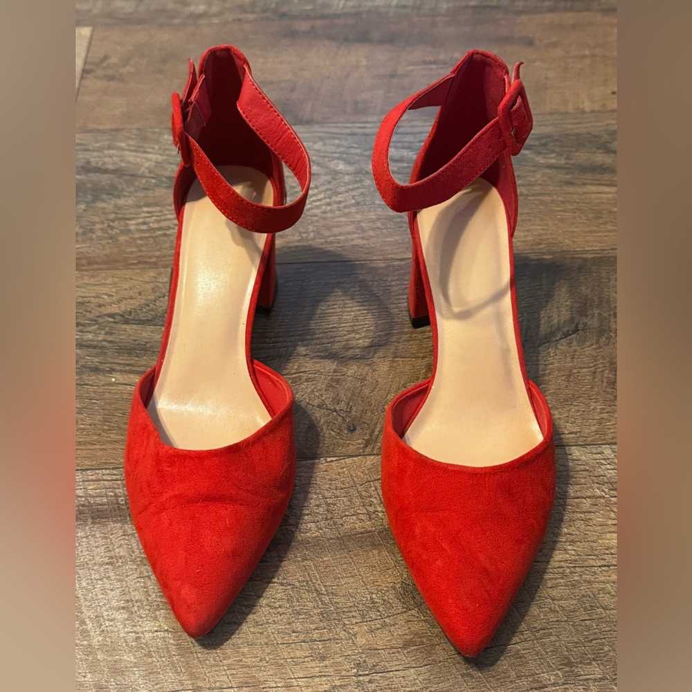 Suede Red Women's Heels